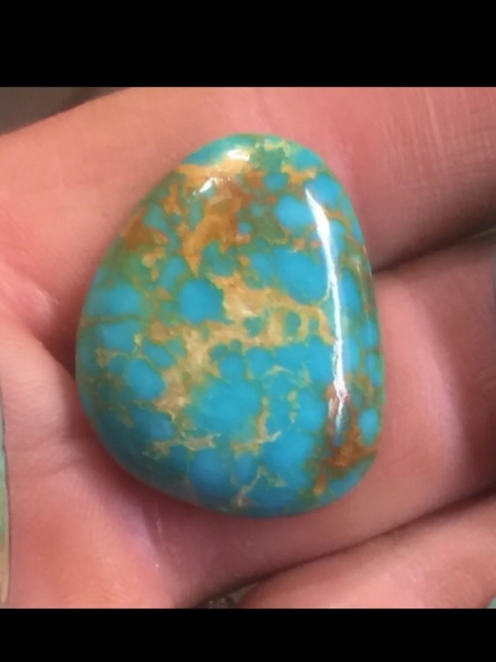 Exquisite Turquoise Statement Ring in Blue-Green. Women Men Unisex Jewelry